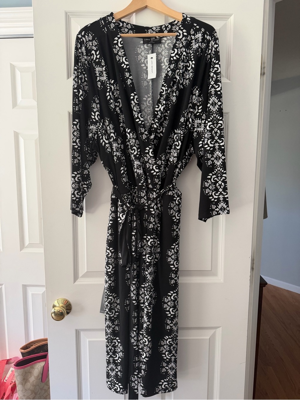 Lane Bryant Black and White Printed DRESS